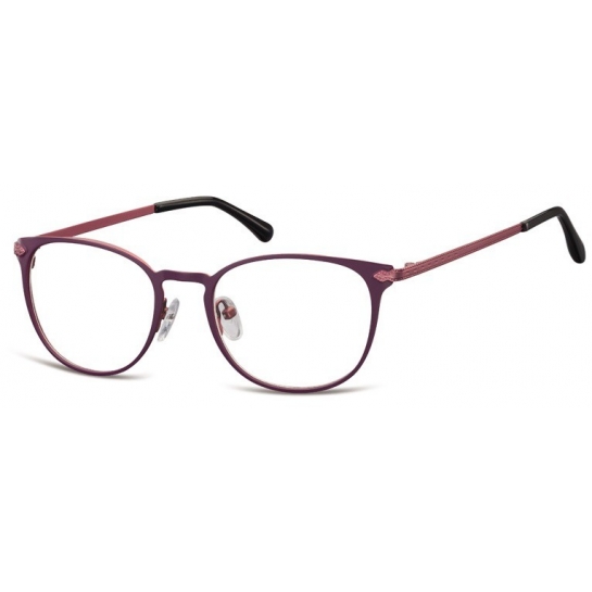 Okulary Oprawki damskie kocie oczy stalowe Sunoptic 992E fioletowe